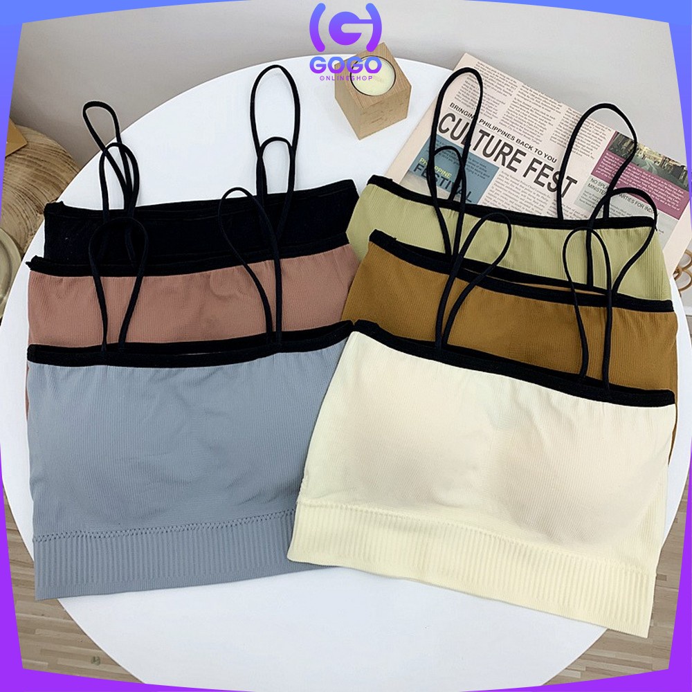 GOGO-P105 Bra Kemben Wanita Tanpa Kawat / Pakaian Dalam Wanita Crop Top Bralette / Sport Bra Wanita Gym / Bra Senam Zumba / Kemben Tali Wanita