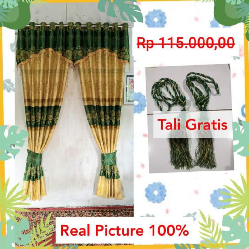 Gorden pintu kamar/Gordeng pintu kamar 2 Meter/gordeng ruang tamu mewah/gordeng jendela 2 kaca/gorde
