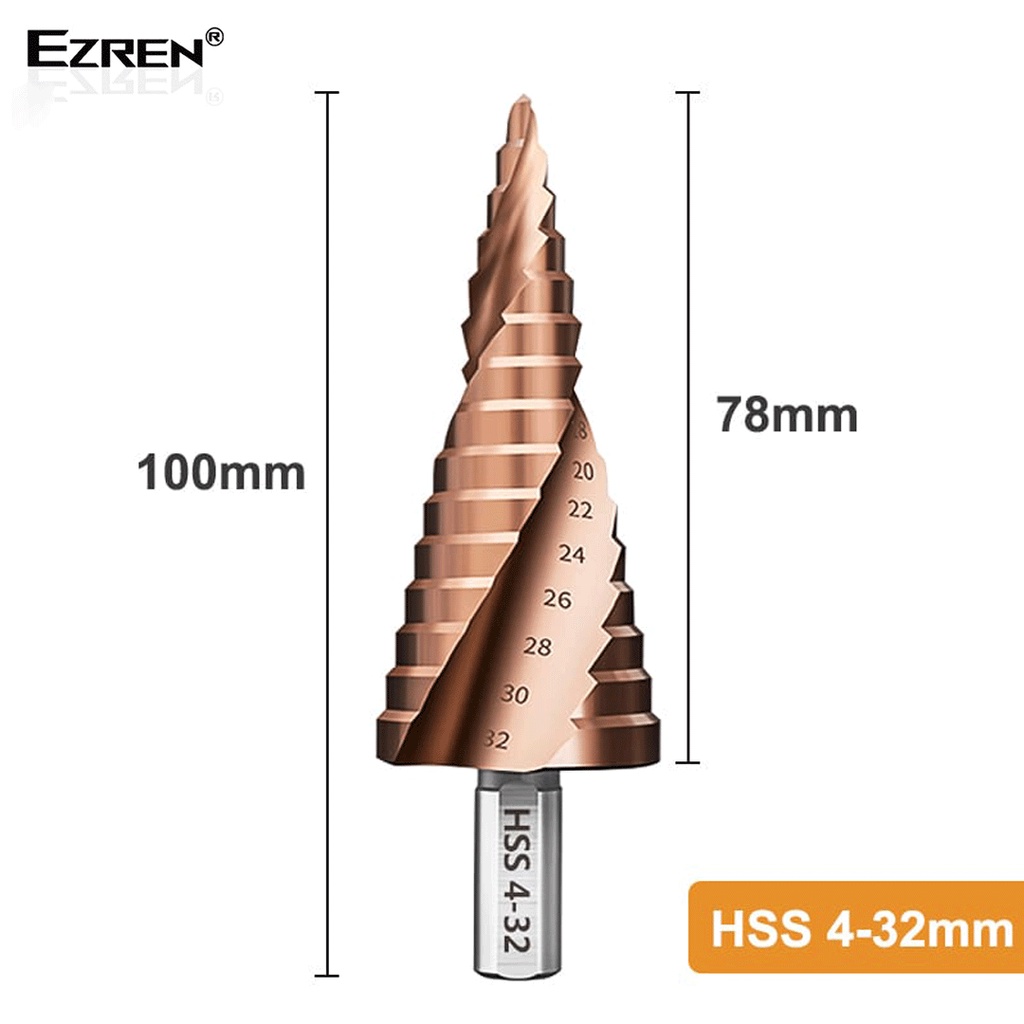 Ezren EZ-0187 HSS M35 Cobalt 4-32mm Mata Bor Bit Spiral Groove 304