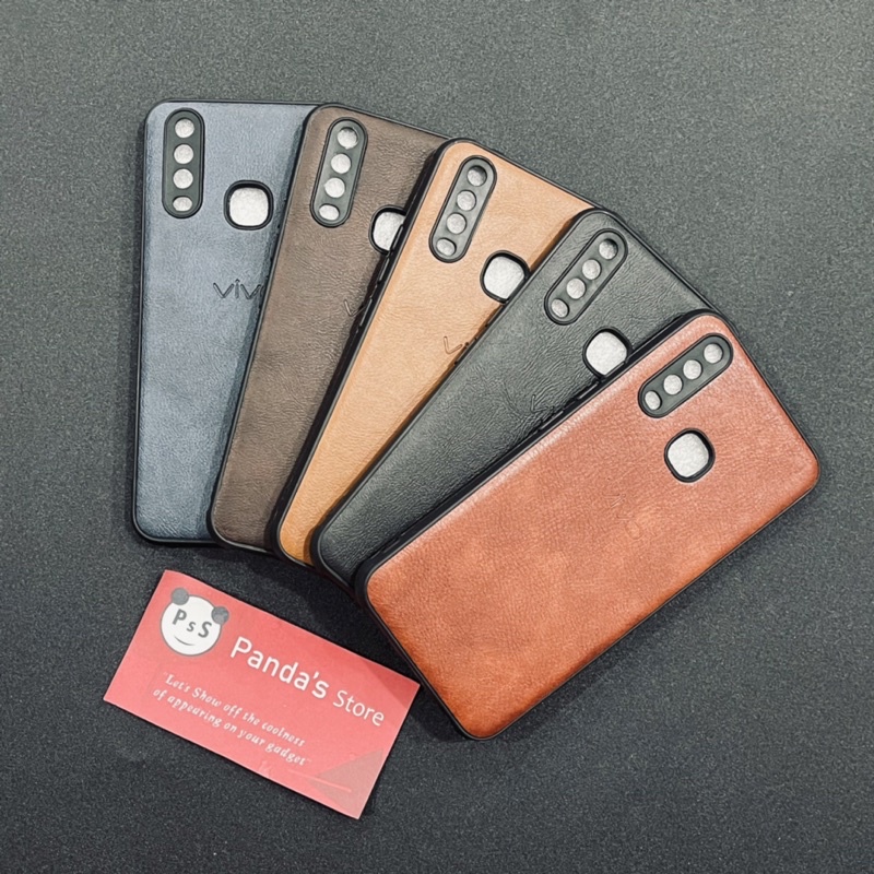 Leather Case Vivo Y19 Softcase Kulit Elegan Casing Slim Fit