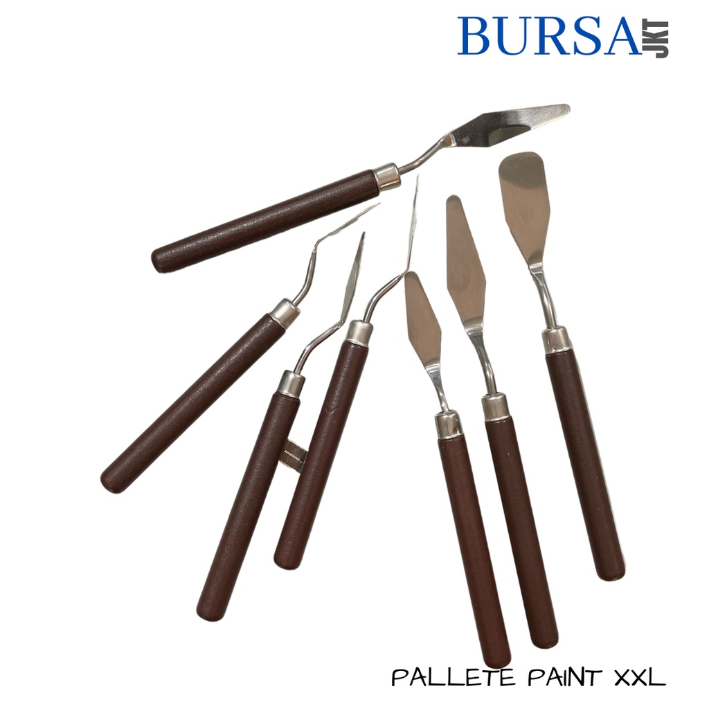 PALLETE KNIFE SCRAPER LUKISAN PAINTING PERATA KANVAS KUE DLL SET 7IN1