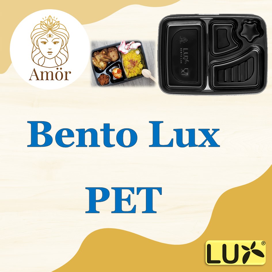 [ 25pc ] Mika bento sekat 4 tebal LUX / box tempat kotak makan nasi plastik katering / setengah pak