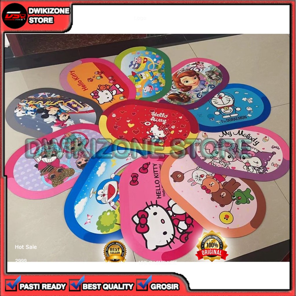 [GROSIR] KESET OVAL DIATOMITE KARAKTER MICKEY MINNIE MOUSE TOM N JERRY LILO N STICH