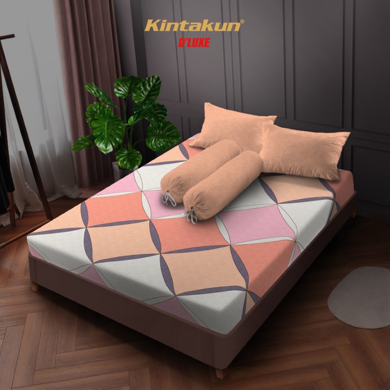 Kintakun Sprei Flat 160 / 180 / 200 Bena Aesthetic Dluxe Microtex 20cm Peach