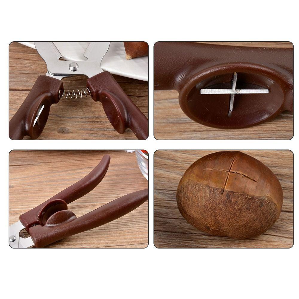 Top Chestnut Cutter Tahan Lama Pembuka Dapur Klip Castanea Mollissima Peeler