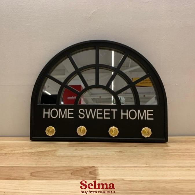 Selma Gantungan Pakaian Dinding Home Sweet Home - Hitam