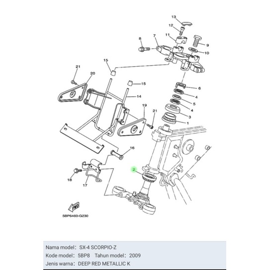 KOMSTIR KOMSTANG BAWAH SCORPIO Z ASLI ORI YAMAHA 5BP F3873 01
