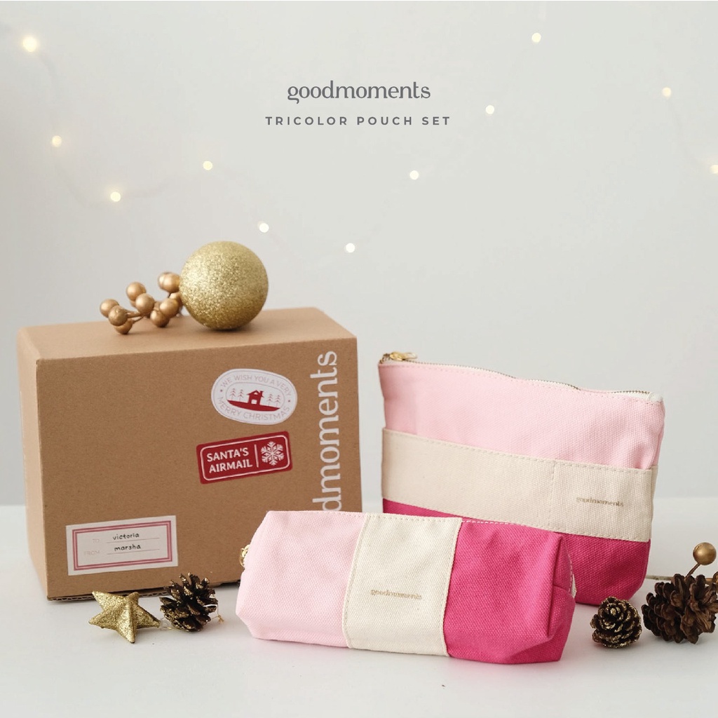 

(custom name) Tricolor Set/Pouch and Pencil Case - Goodmoments