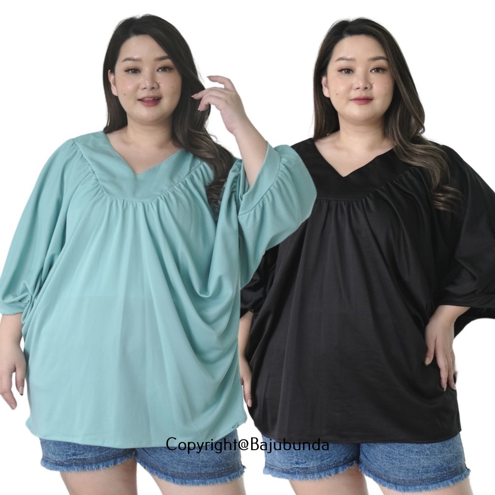 LD 200 Atasan Wanita Jumbo Blouse Batwing Big Size Bajubunda LESTI