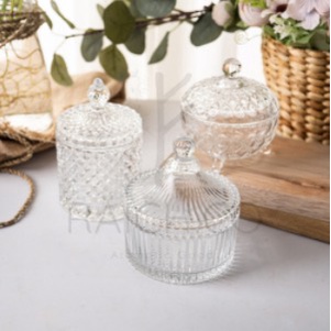 Crystal Jar Slim Small Jar Souvenir Wadah Permen Kaca Sugar Container Tempat Bumbu Estetik Crystal Tempat Lilin Jar Candle