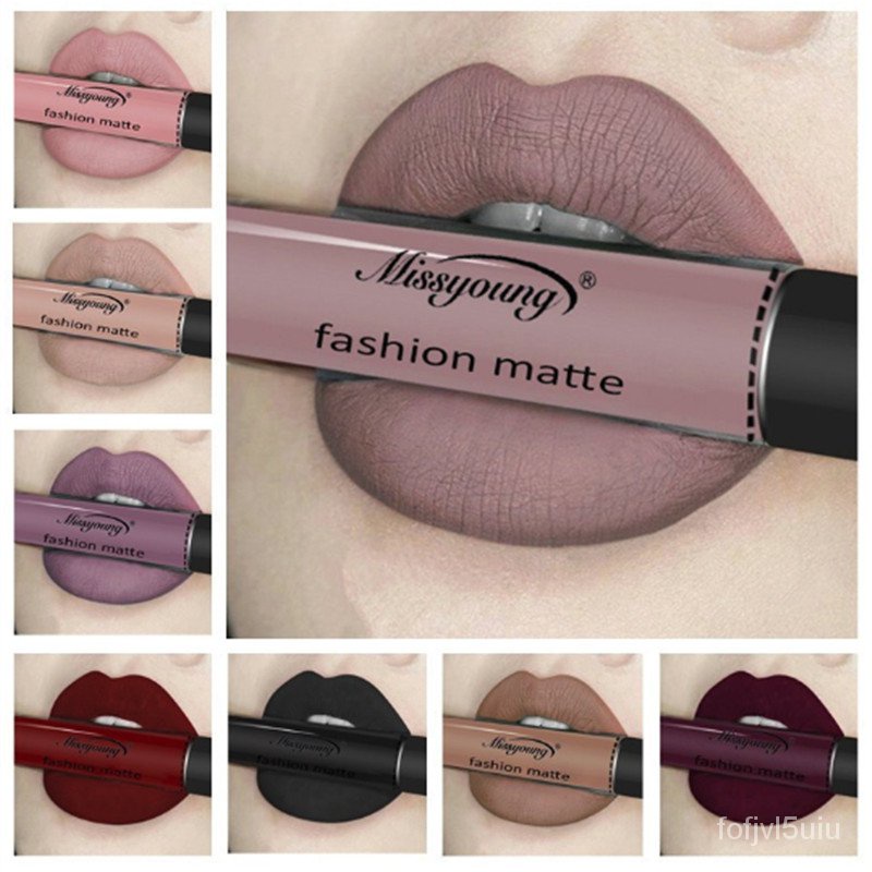 1Pcs Lipstik Coklat Nude Warna Coklat Lipstik Lip Gloss Matte Batom Matte Maquiagem
