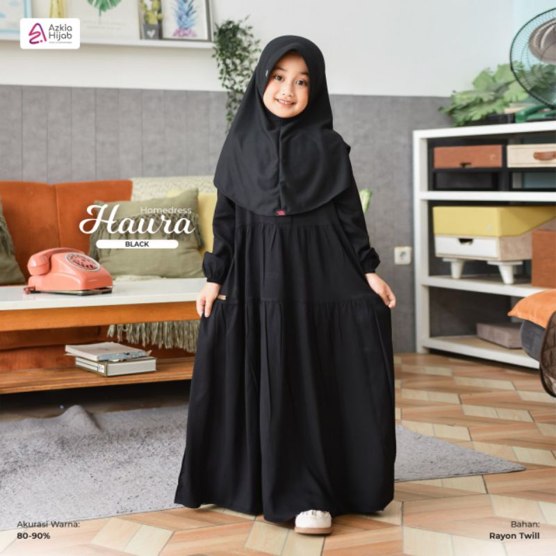 Gamis anak Homedress Haura ori Azkia hijab size 2,4,6