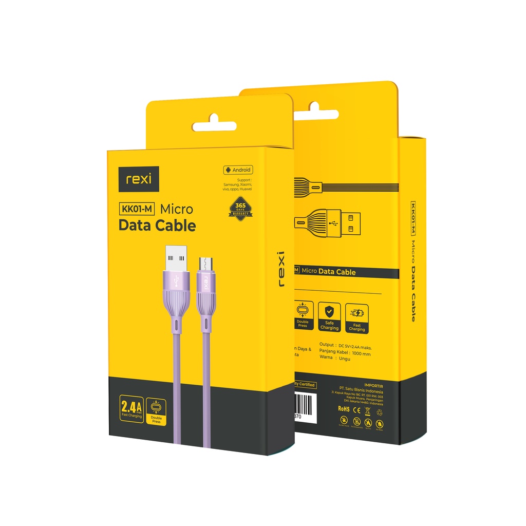 Rexi Kabel Data Safe Charging 2,4A Micro Android 100 cm KK01-M