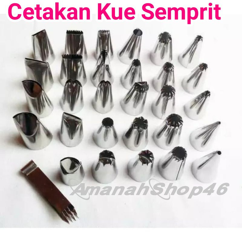 Cetakan Kue Semprit Spruit Spuit Kue Semprit Cetakan Stainles Isi 20- 30 Dekorasi Penghias Bakery Pi