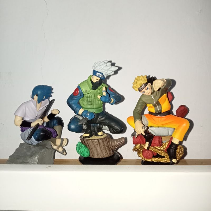 Konoha Action Figure Naruto Kakashi  Sasuke Uchiha Itachi Diorama Pajangan Detail Cakep Ninja Shipud