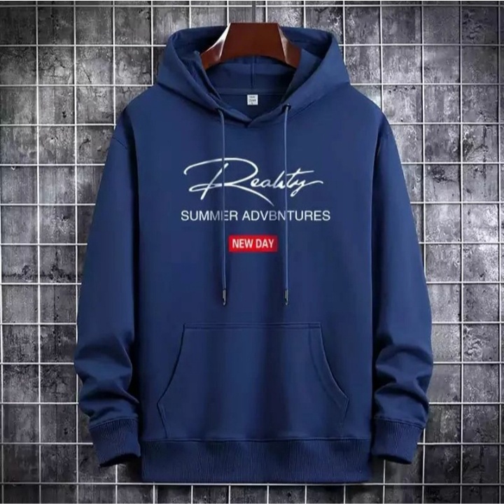 Hoodie REALITY Sweater Pria Wanita Oversize Fashion Terkini Jacket Kasual OOTD Outfit Kekinian Korean Style
