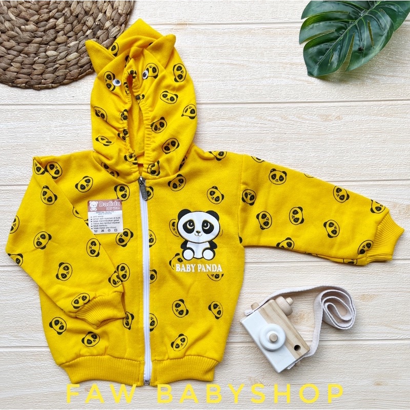 Jaket Bayi Bahan Sweater Mantel Bayi Hangat Kupluk Kuping Anak Usia 0-18 Bulan Faw Babyshop