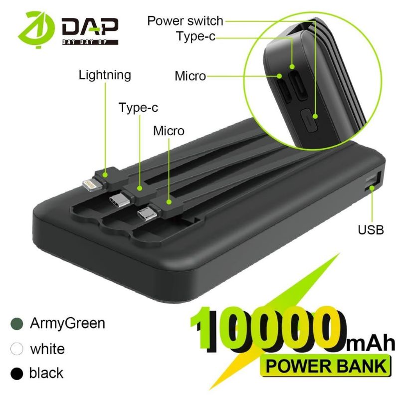 PowerBank  DAP 10.000Mah D-P112C 2.4A