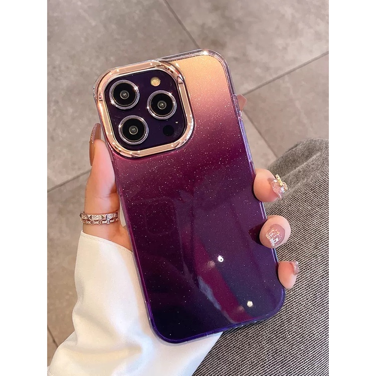 Case Bahan Silikon Transparan Motif Langit Berbintang Warna Gradasi Untuk iphone 14 Pro MAX 11 Pro MAX 12 13 Pro MAX