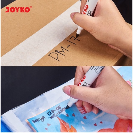 SPIDOL JOYKO HITAM PERMANEN Roundtip Black Permanent Marker Alat Tulis Kantor Stationery Office Tools Peralatan Sekolah Perlengkapan Menulis Quick Dry Spidol Cepat Kering Waterproof Art Kualitas Bagus Murah Grosir Prakarya Malang