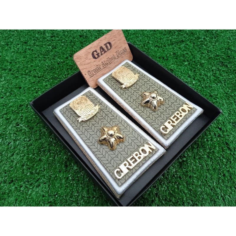 Pangkat Pdh ASN CIREBON 3D Lis Putih Kain Akrilik