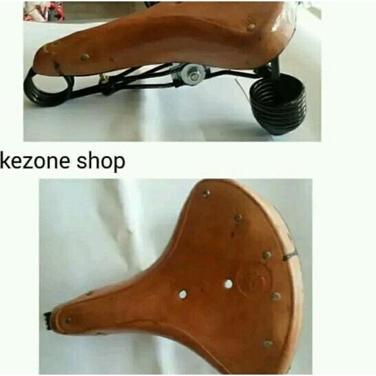 sadel jok sepeda onthel kulit per gulung keong per rapat