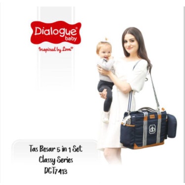Diaper Bag Tas Dialogue Baby Besar 5 In 1 Set Classy Series Dgt 7413