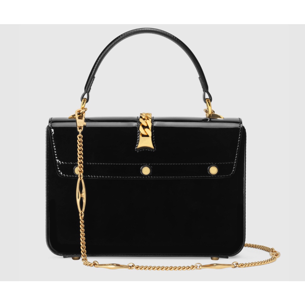 GUCCI Sylvie 1969 Collection Patent Leather Mini Tote/ladies bag/crossbody bag/shoulder bag/handbag