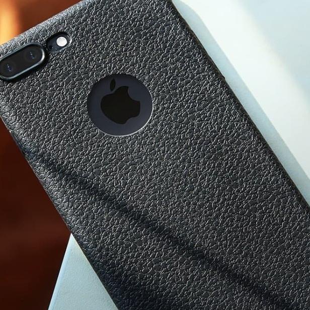 SOFTCASE JELLY LEATHER CASE IPHONE 6/6PLUS 7/7PLUS CASING IPHONE 7 - Hitam, iPhone 8