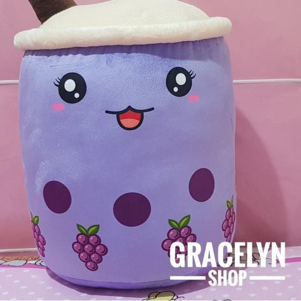 Boneka bantal boba milk tea brown sugar JUMBO - Brown Sugar