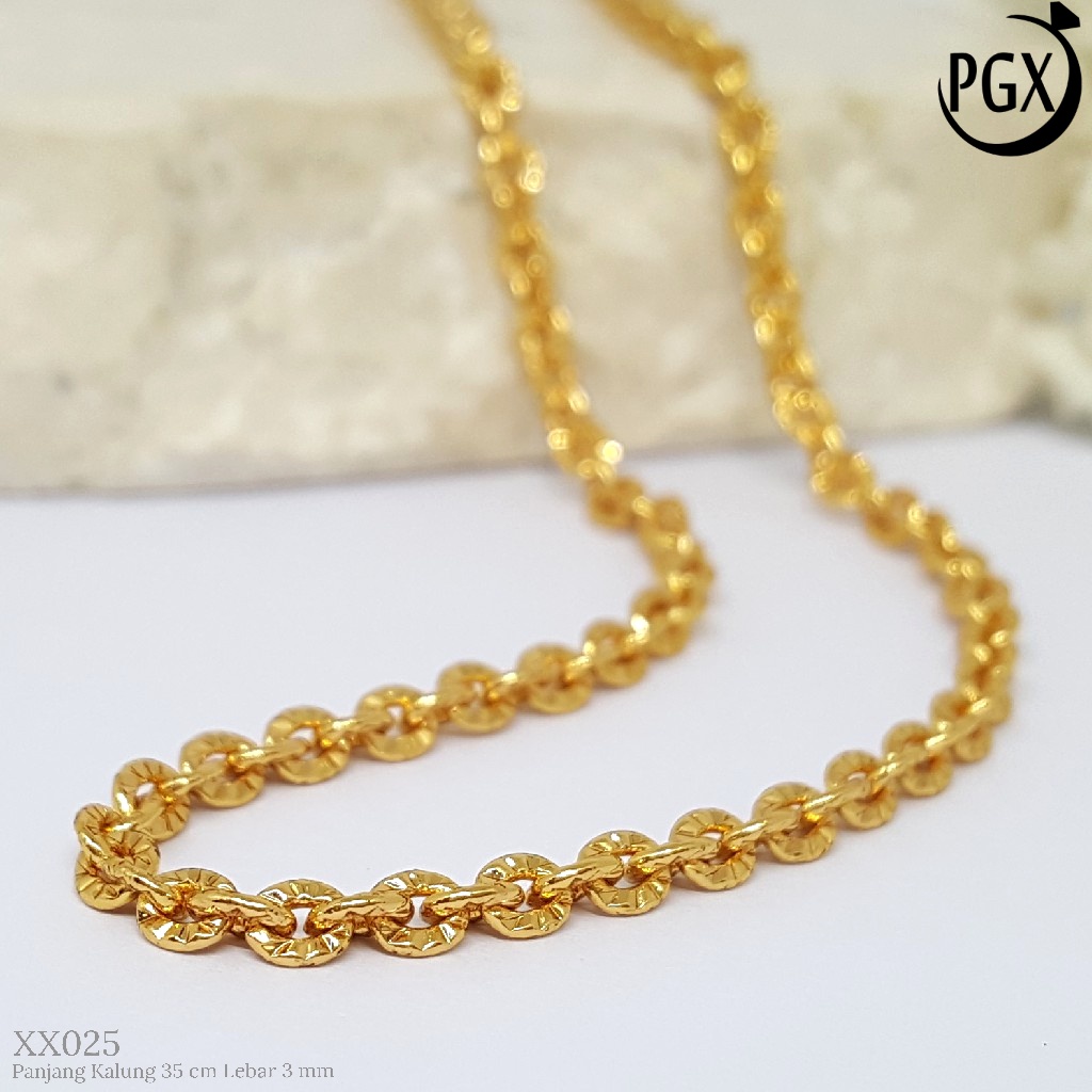 PGX Kalung Pria Wanita Xuping Perhiasan Lapis Emas Aksesoris Fashion Premium - XX025