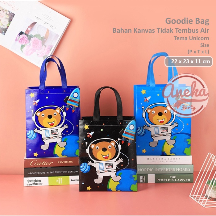 Tas Souvenir Ulang Tahun Astronot / Goodie Bag galaksi astronot / tas ultah karakter / Tas Ulang Tahun size S