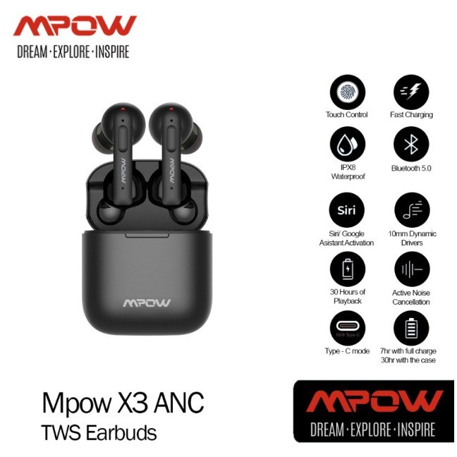 Mpow X3 ANC TWS earbuds