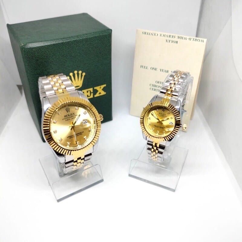 Jam Tangan Couple / Pasangan Fashion Rolex Datejust CW4894 Tanggal Aktif Free Box Ori & Kartu Garans