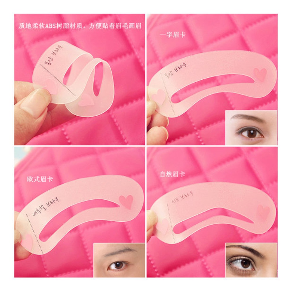 Cetakan Alis 3 IN 1 Mini Eyebrow Template Kit 3in1  Pencetak Alis  3 Bentuk Alis Murah Import