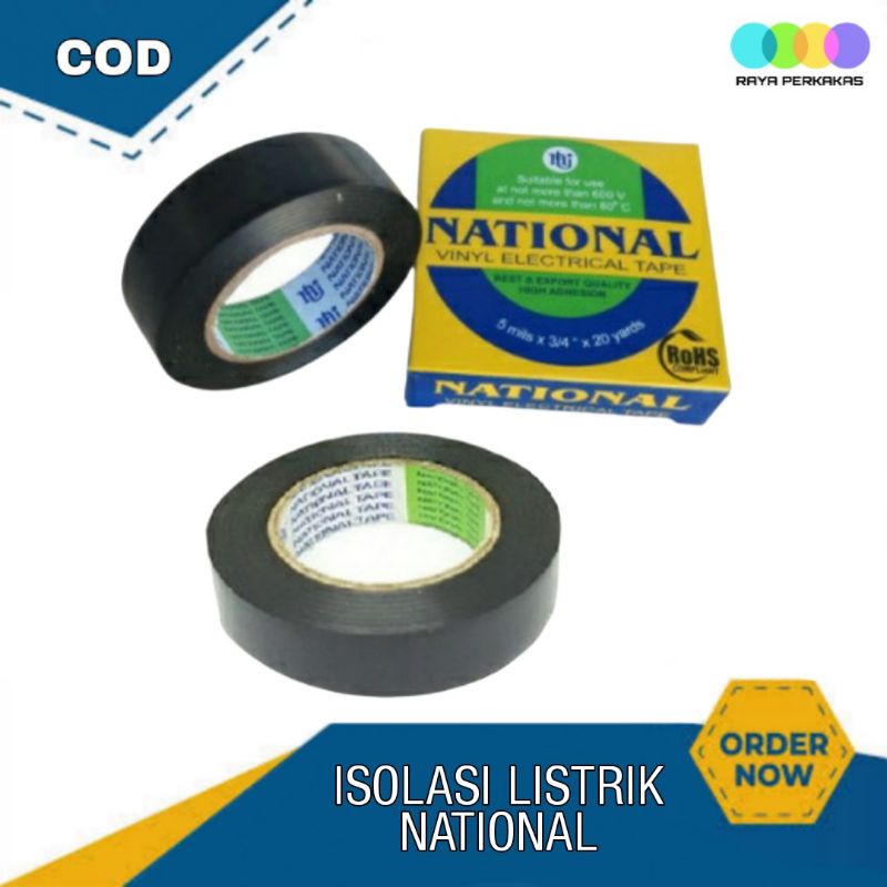 

Isolasi Kabel Listrik Hitam National Nasional Asli 3/4 x 20 Yard