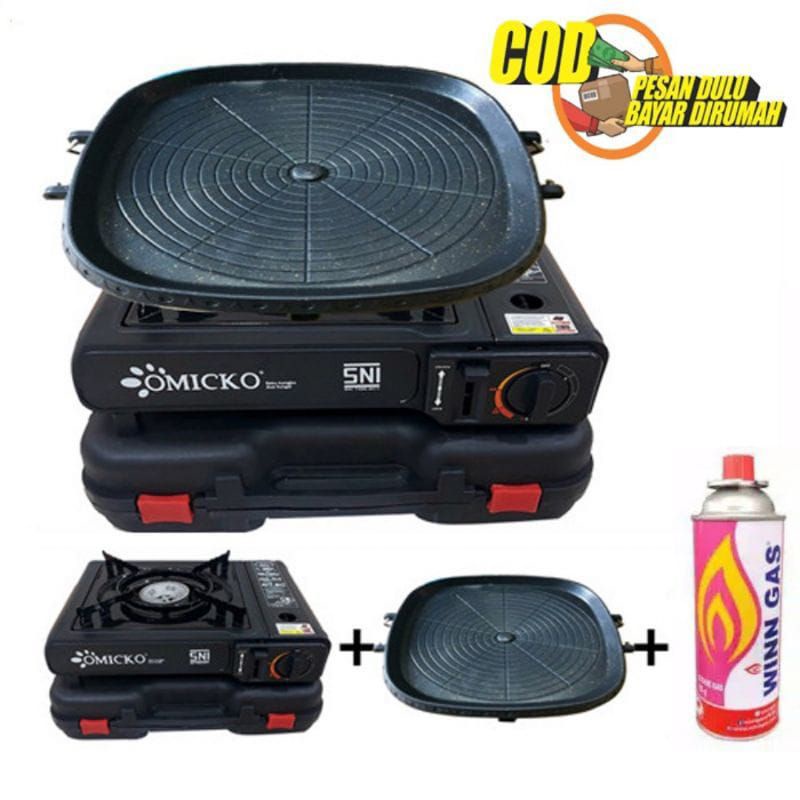 Bulgogi Pan 32CM , Alat Panggang  ,ULTRA GRILL  BBQ  + Kompor Portable  Progas , Niko, OMICKO