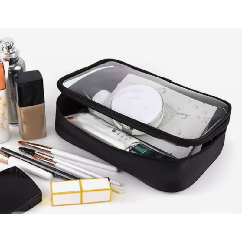 Tas kosmetik mika transparan untuk wanita tas rias jernih tahan air rias kecantikan