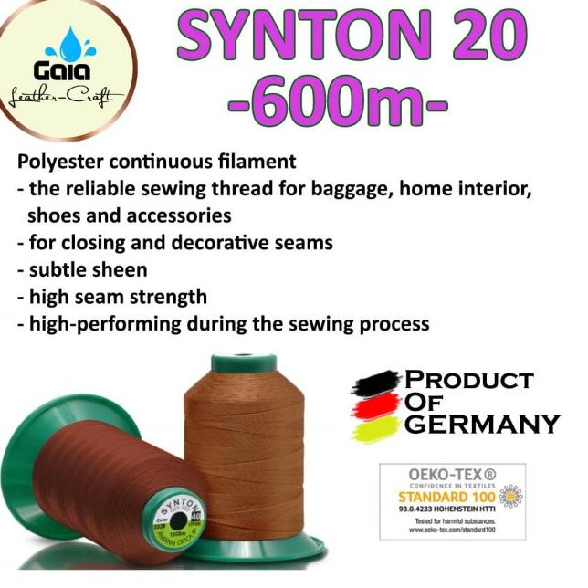 Synton 20 600m benang jahit kulit tas jok mobil