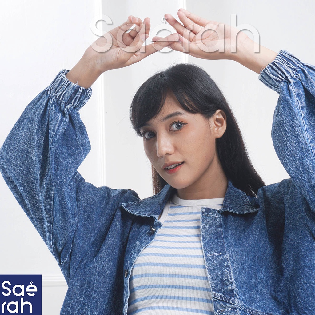 Saerah - Jaket Jeans Wanita Oversize korean style wanita Denim
