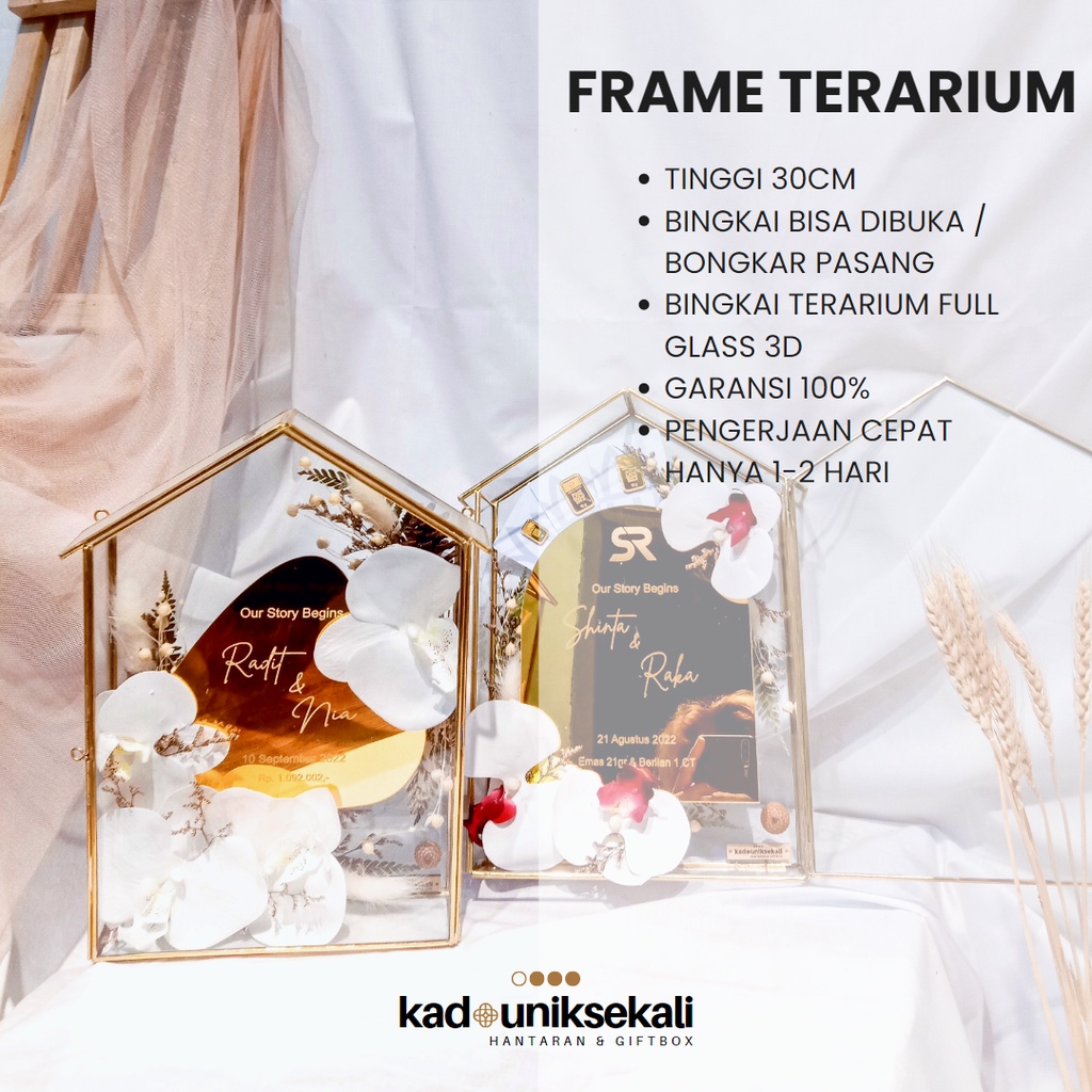 MAHAR TYPE TERARIUM 30CM / MAHAR TERARIUM/ MAHAR KACA/ MAHAR GOLD MIRROR AKRILIK/ MAHAR EXCLUSIVE /MAHAR MURAH