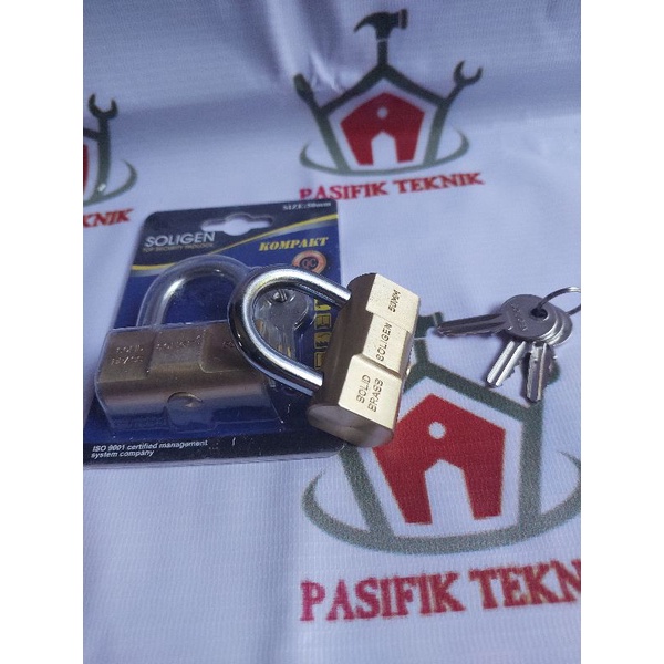 gembok kuningan soligen 50mm / gembok soligen leher pendek