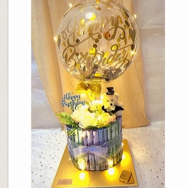 

(COD) Balon kue uang 400rb hadiah hampers kado money cake LINK SAMEDAY