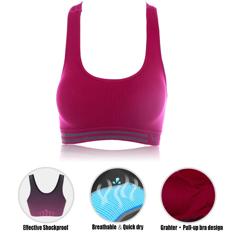 Sport Bra bra olahraga wanita Shockproof Bernapas gym bra Seamless elastic yoga bra 6605