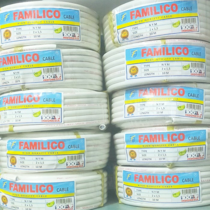 Kabel Listrik Nym 2X1,5Mm @10M Familico (Penampang Kawat Besar) Cod
