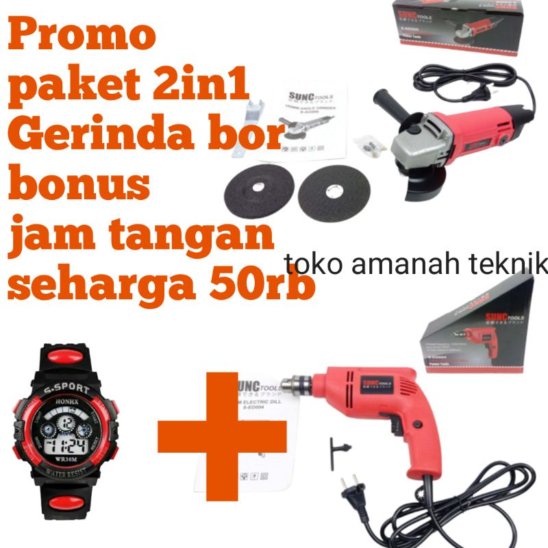 paket hemat buy 1 get 3 Mesin bor gerinda Sunc jld 2in1 berkualitas