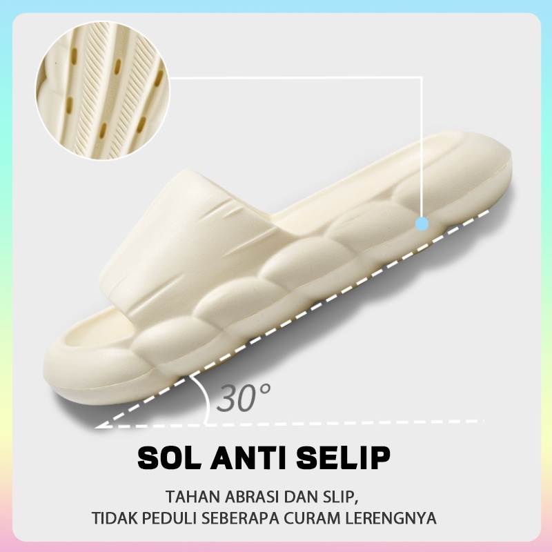 Sandal jelly wanita terbaru import korea 2022 Sandal slop wanita karet jely awan Sendal anak perempuan indah