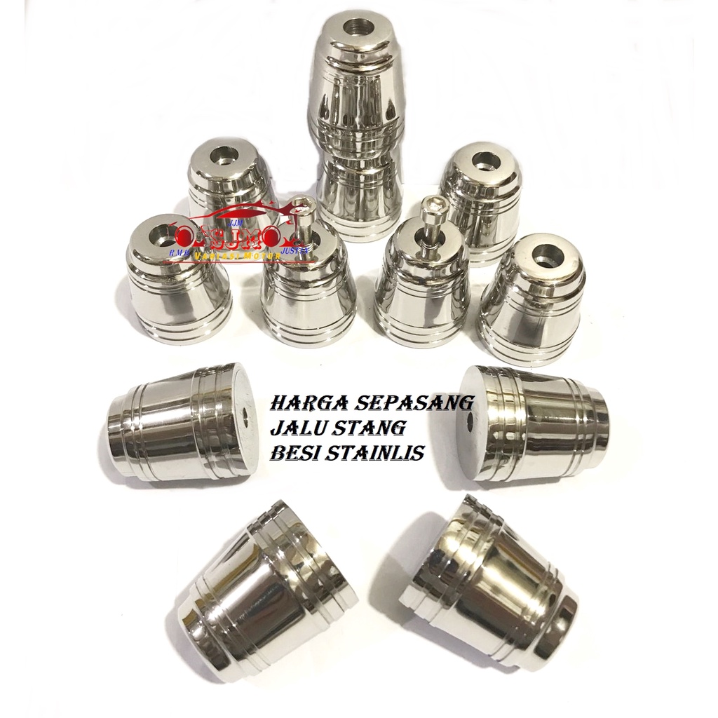 JALU STANG STAINLIS NINJA KROM ISI 2PC JALU STANG BESI STAINLIS PADAT UNIVERSAL ALL MOTOR JALU STANG STAINLIS  JALU STANG PCX HARGA SEPASANG