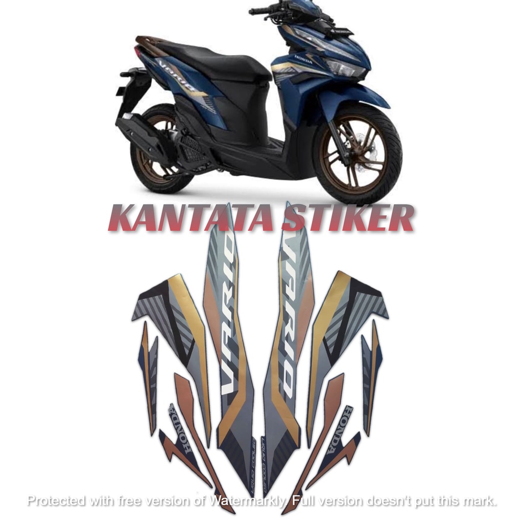 STIKER STRIPING LIS BODY MOTOR HONDA VARIO 125 2022 CBS ISS BIRU DOFF STANDAR FULL SET
