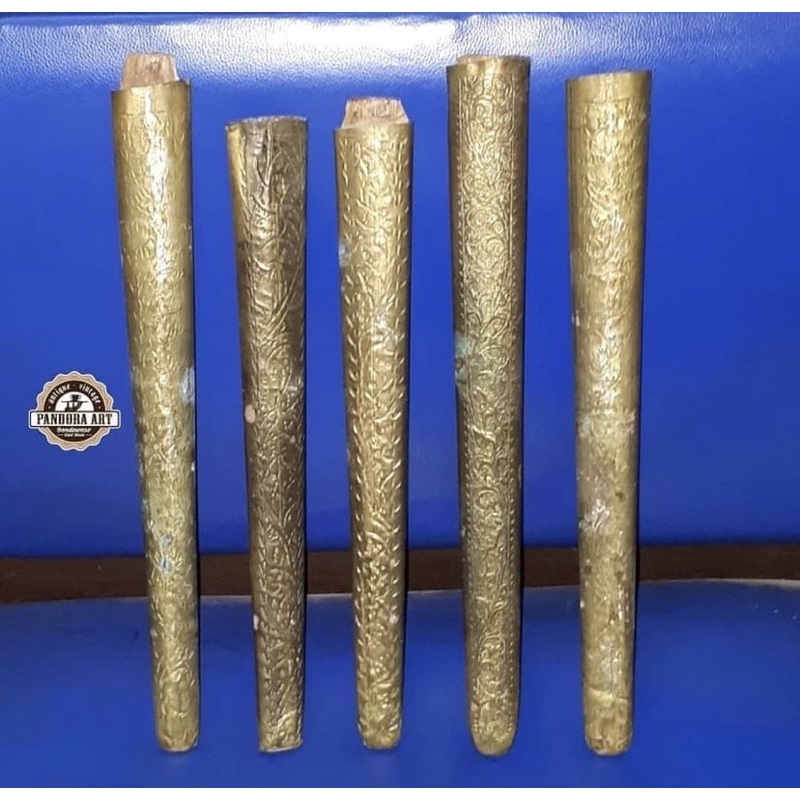 Kuningan lawas ukir pelapis wadah keris